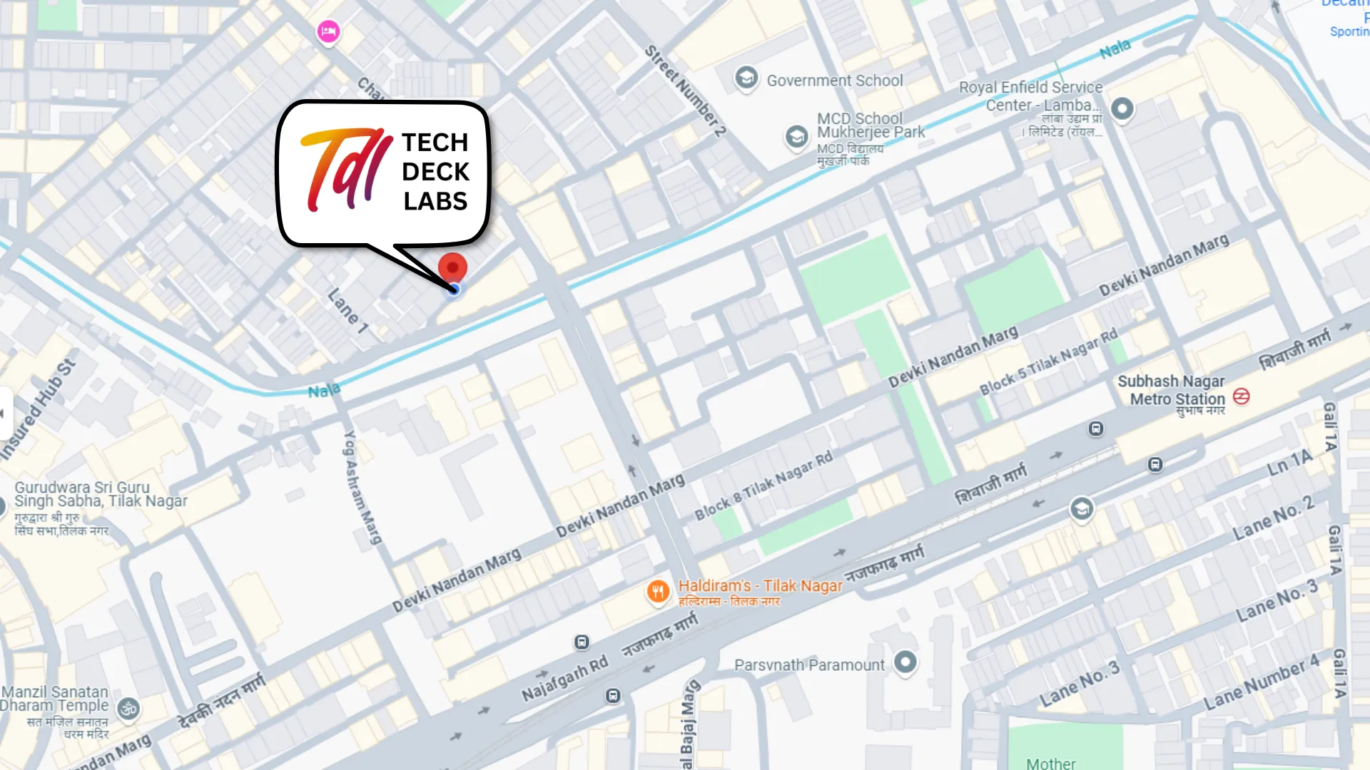 Map showing Chaim Consulting office locations in New Delhi and Bengaluru, India