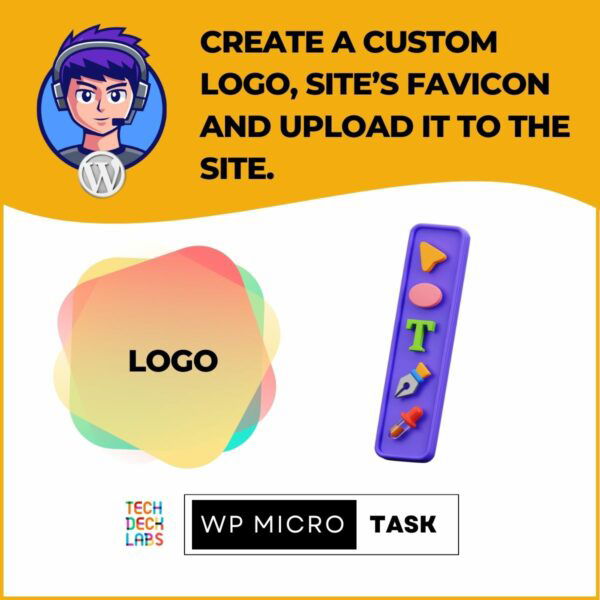 Create a custom logo, site's favicon and upload it to the site.