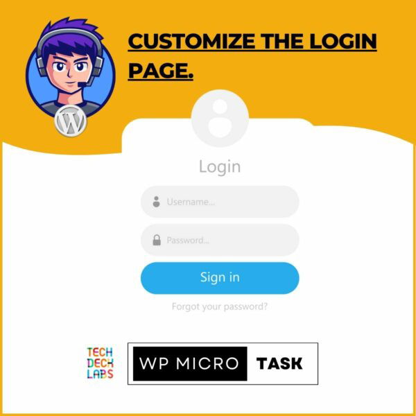 Customize the login page. - Wordpress MicroTask