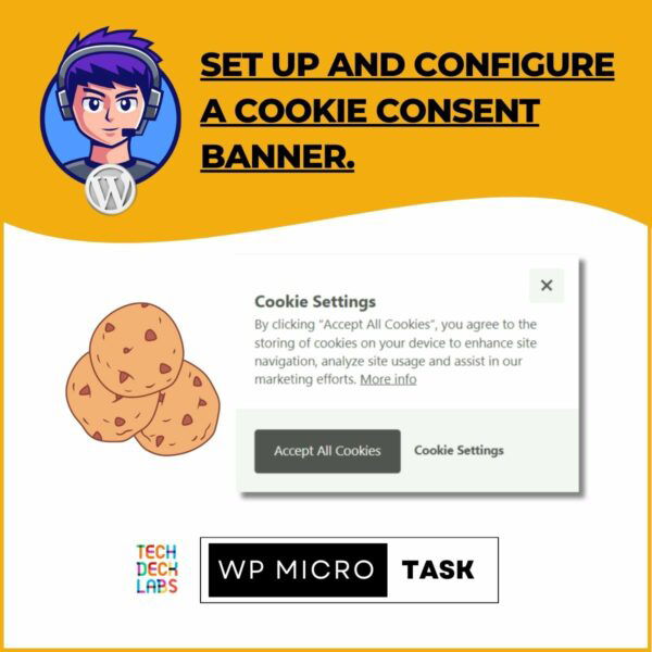 Set up and configure a cookie consent banner. - WordPress MicroTask