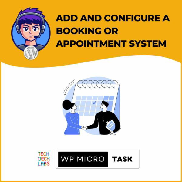 Add and configure a booking or appointment system - WordPress MicroTask