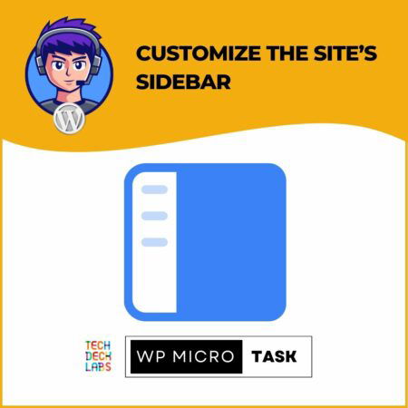 Customize the site's sidebar widgets. - WordPress MicroTask
