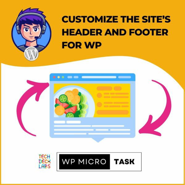 Customize the site's header and footer for WP